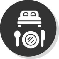 Bed And Breakfast Glyph Shadow Circle Icon Design vector
