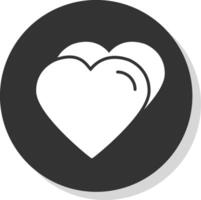 Heart Glyph Shadow Circle Icon Design vector