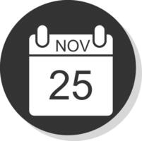 November Glyph Shadow Circle Icon Design vector