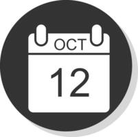 October Glyph Shadow Circle Icon Design vector