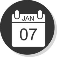 enero glifo sombra circulo icono diseño vector