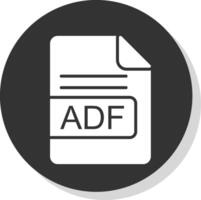 ADF File Format Glyph Shadow Circle Icon Design vector
