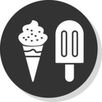 Ice Cream Glyph Shadow Circle Icon Design vector