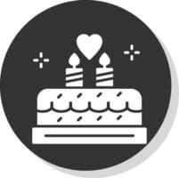 Anniversary Glyph Shadow Circle Icon Design vector