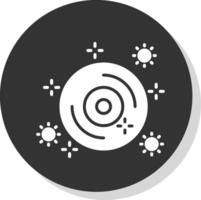 Vinyl Record Glyph Shadow Circle Icon Design vector