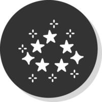 Stars Glyph Shadow Circle Icon Design vector