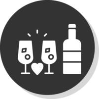 Drink Glyph Shadow Circle Icon Design vector