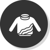 Sweater Glyph Shadow Circle Icon Design vector