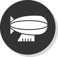 Zeppelin Glyph Shadow Circle Icon Design vector