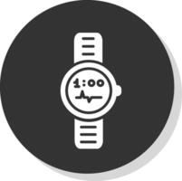 reloj glifo sombra circulo icono diseño vector