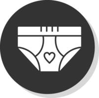 Underwear Glyph Shadow Circle Icon Design vector