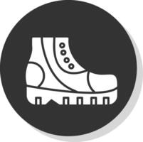 Shoes Glyph Shadow Circle Icon Design vector