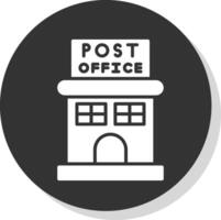 Post Office Glyph Shadow Circle Icon Design vector