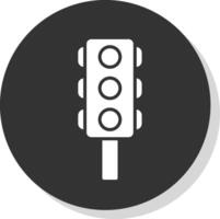 Traffic Lights Glyph Shadow Circle Icon Design vector