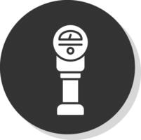 Parking Meter Glyph Shadow Circle Icon Design vector