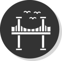 puente glifo sombra circulo icono diseño vector