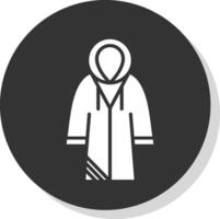 Raincoat Glyph Shadow Circle Icon Design vector