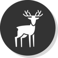 Deer Glyph Shadow Circle Icon Design vector