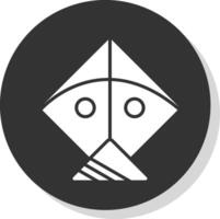Kite Glyph Shadow Circle Icon Design vector