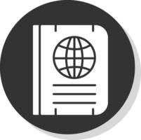 Passport Glyph Shadow Circle Icon Design vector
