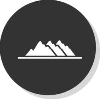 Mountain Glyph Shadow Circle Icon Design vector