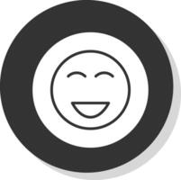 Happy Glyph Shadow Circle Icon Design vector
