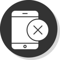 Smartphone Glyph Shadow Circle Icon Design vector