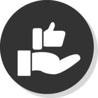 Customer Satisfaction Glyph Shadow Circle Icon Design vector