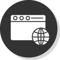 Web Glyph Shadow Circle Icon Design vector