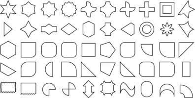 abstract geometric stroke outline shapes, basic graphic elements illustration. vector