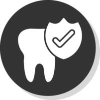 Tooth Glyph Shadow Circle Icon Design vector