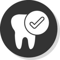 Tooth Glyph Shadow Circle Icon Design vector