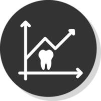 Stats Glyph Shadow Circle Icon Design vector