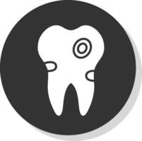 Caries Glyph Shadow Circle Icon Design vector