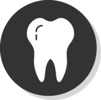 Dental Glyph Shadow Circle Icon Design vector