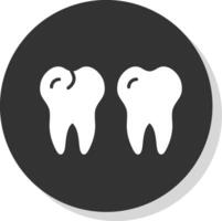 Teeths Glyph Shadow Circle Icon Design vector