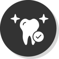 Healthy Tooth Glyph Shadow Circle Icon Design vector