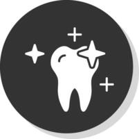 Clean Tooth Glyph Shadow Circle Icon Design vector