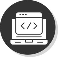 Web Development Glyph Shadow Circle Icon Design vector