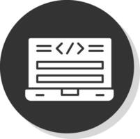 Html Code Glyph Shadow Circle Icon Design vector