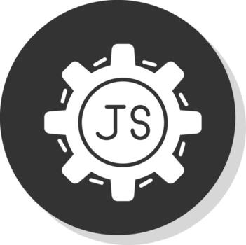 Javascript Glyph Shadow Circle Icon Design vector