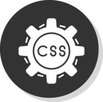 css codificación glifo sombra circulo icono diseño vector