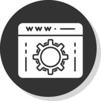 web mejoramiento glifo sombra circulo icono diseño vector