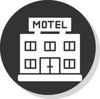 motel glifo sombra circulo icono diseño vector