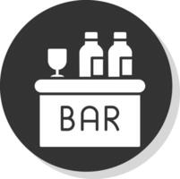 bar glifo sombra circulo icono diseño vector