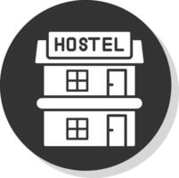 Hostel Glyph Shadow Circle Icon Design vector