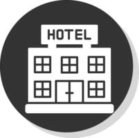 Hotel Glyph Shadow Circle Icon Design vector