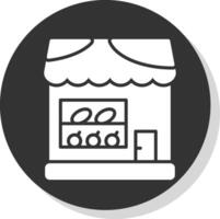 Food Store Glyph Shadow Circle Icon Design vector