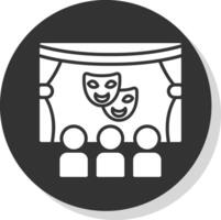 Theater Glyph Shadow Circle Icon Design vector