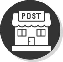 Post Office Glyph Shadow Circle Icon Design vector